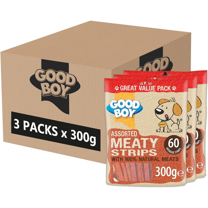 3 x Good Boy Assorted Meaty Strips 300g