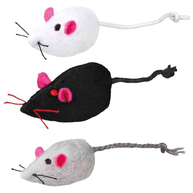 Pack Of 3 Trixie Catnip Mice For Cats
