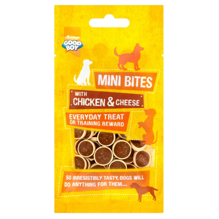Case of 12 Good Boy Mini Bites With Chicken And Cheese 70g