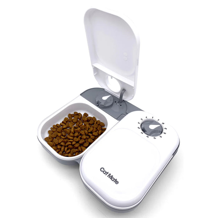 Cat Mate C200 Two Meal Automatic Dry and Wet Food Pet Feeder