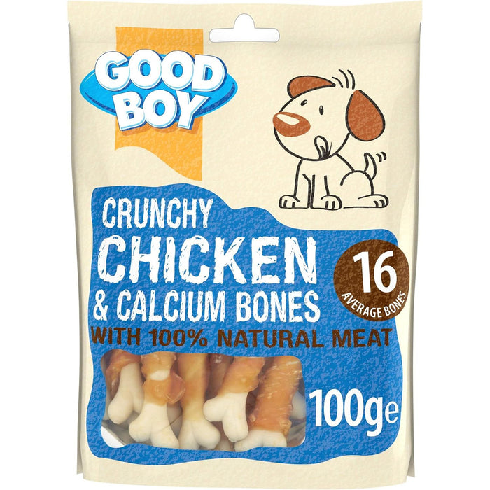 8 x Good Boy Crunchy Chicken And Calcium Bones 100g Full Case