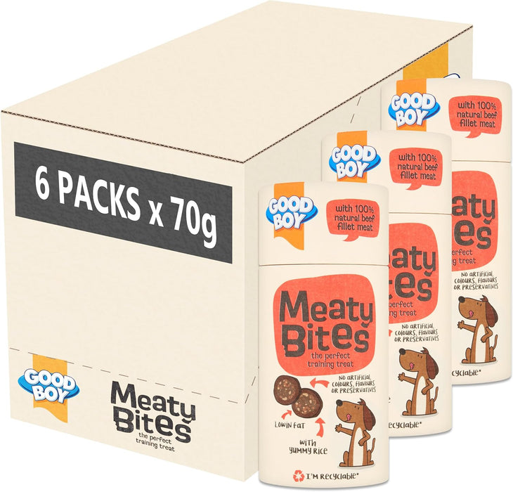 Good Boy Meaty Bites Beef With Rice 70g Case Of 6