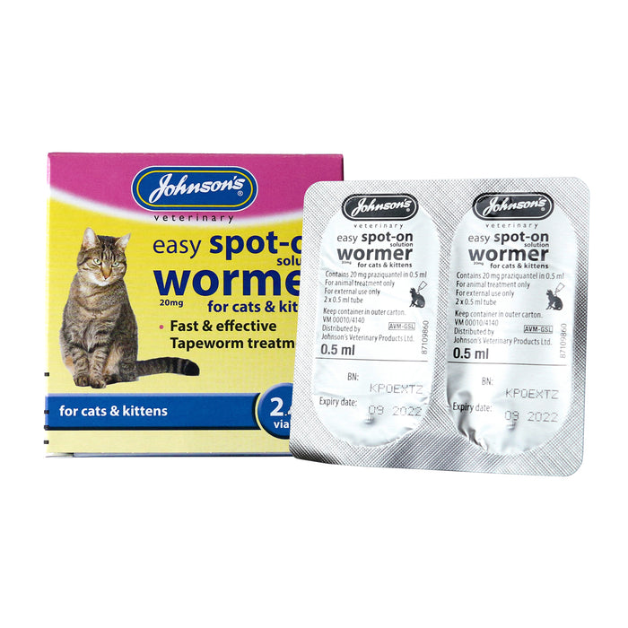 Johnsons Easy Spot On Wormer For Cats And Kittens