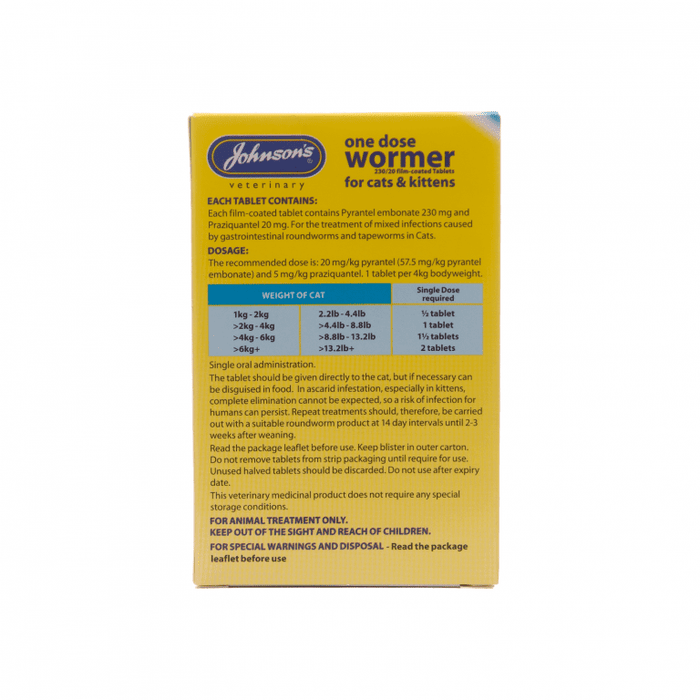 Johnsons One Dose Easy Wormer For Cats