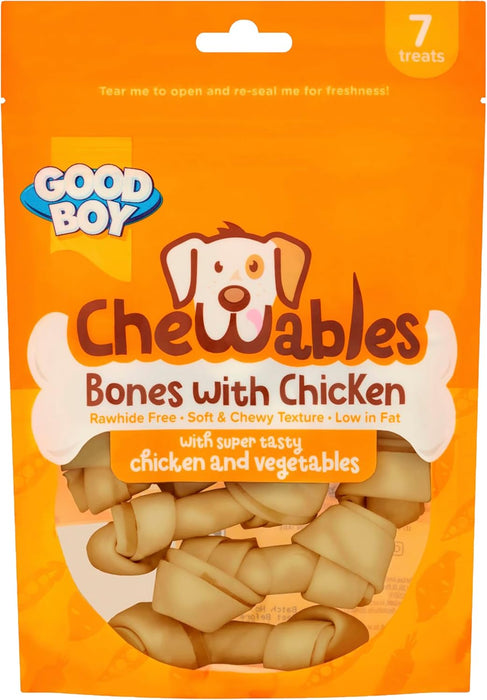 10 x Good Boy Chewables Bones With Chicken 112g Full Case