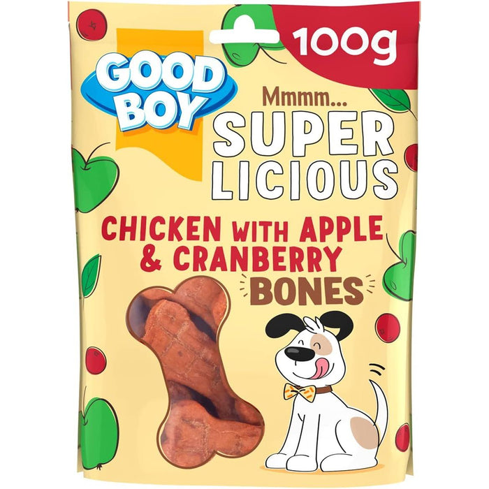10 x Good Boy Super Licious Chicken With Apple And Cranberry Bones 100g