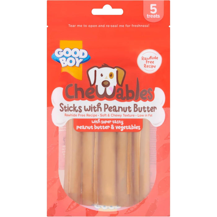 18 x Good Boy Chewables Sticks WIth Peanut Butter 100g Full Case
