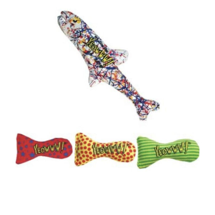 Yeowww! 1 x Pollock And 3 x Stinkies Catnip Toys