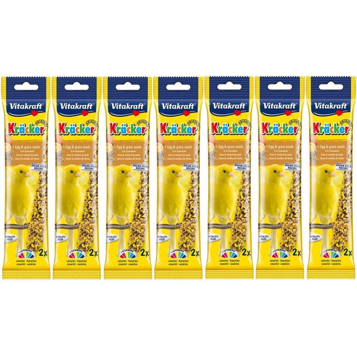 Vitakraft Kracker Egg And Grass Seeds Canary Fruit Sticks Case Of 7 Packs