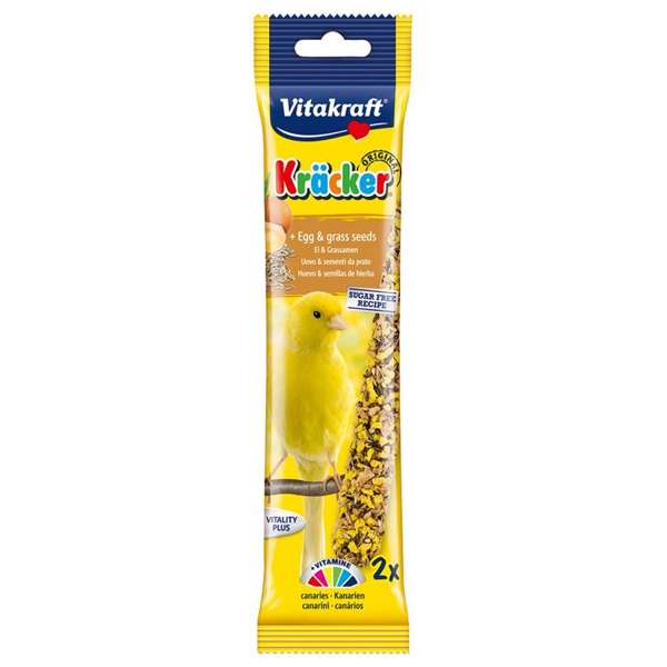 Vitakraft Kracker Egg And Grass Seeds Canary Fruit Sticks Case Of 7 Packs