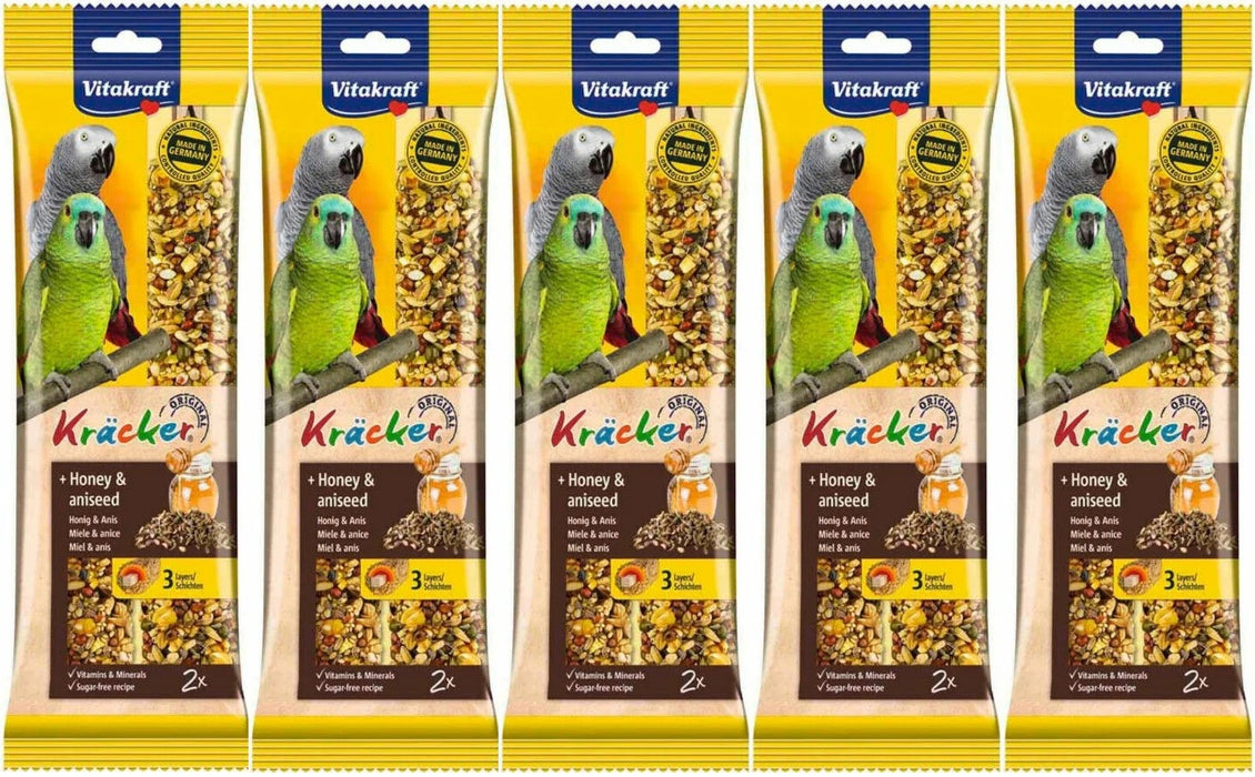 Vitakraft Kracker Honey And Aniseed Parrot Sticks 2Pcs Case Of 5 Packs