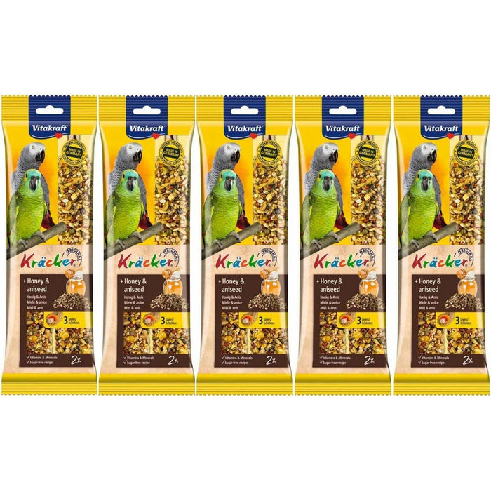 Vitakraft Kracker Honey And Aniseed Parrot Sticks 2Pcs Case Of 5 Packs