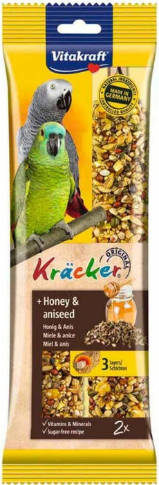 Vitakraft Kracker Honey And Aniseed Parrot Sticks 2Pcs Case Of 5 Packs