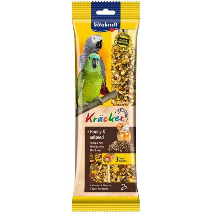 Vitakraft Kracker Honey And Aniseed Parrot Sticks 2Pcs Case Of 5 Packs