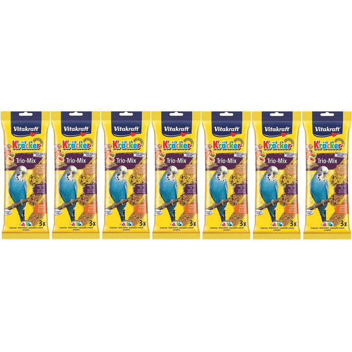 Vitakraft Kracker Budgie Trio Sticks Egg Honey Apricot Case Of 7 Packs