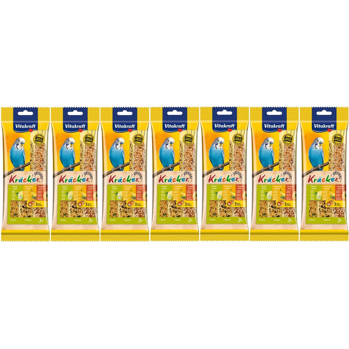 Vitakraft Kracker Budgie Trio Sticks Kiwi Banana And Orange Case Of 7 Packs