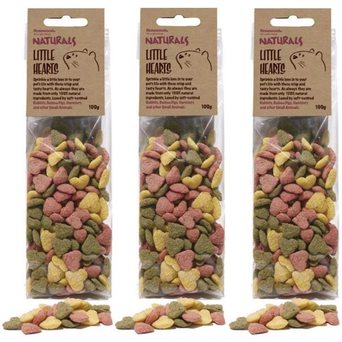 3 x Rosewood Naturals Little Hearts Treats 100g