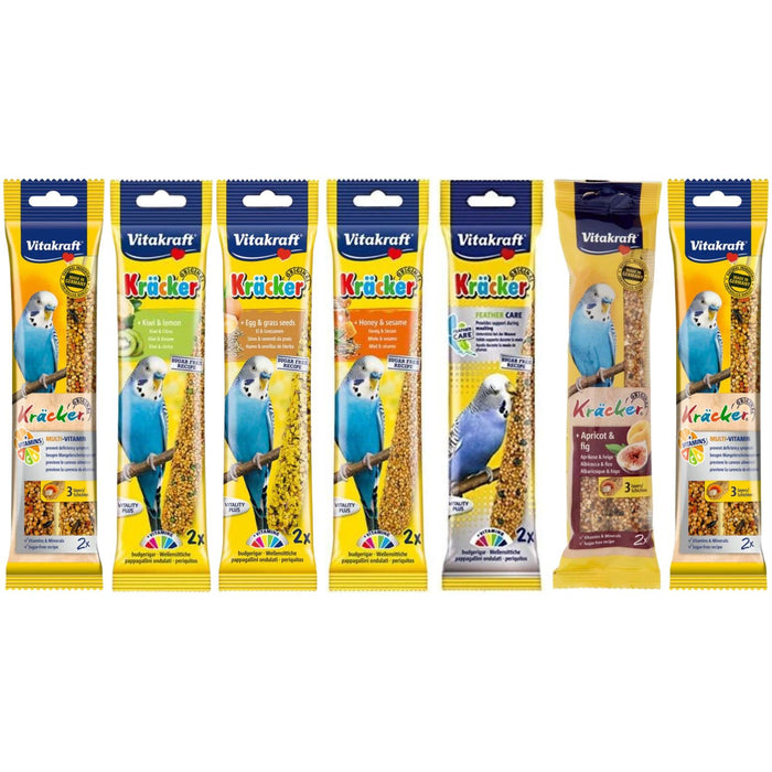 Vitakraft Kracker Budgie Fruit Sticks Mixed Case Of 7 Packs