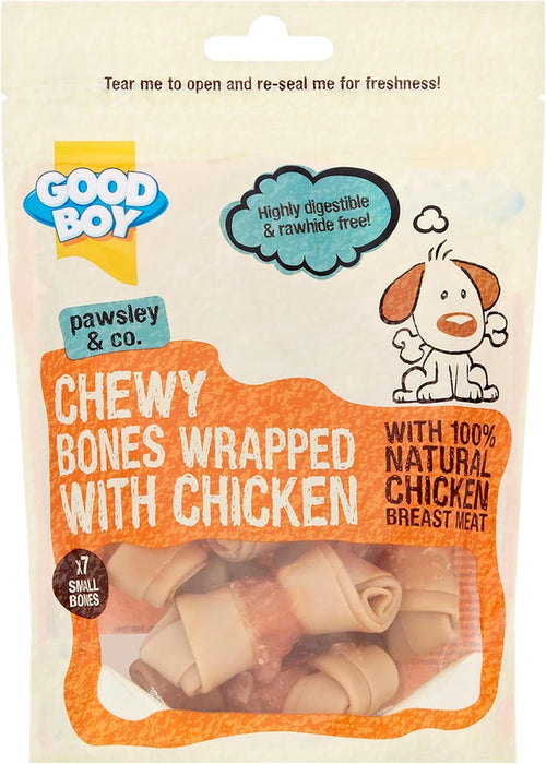8 x Good Boy Chewy Bones Wrapped WIth Chicken 126g Full Case