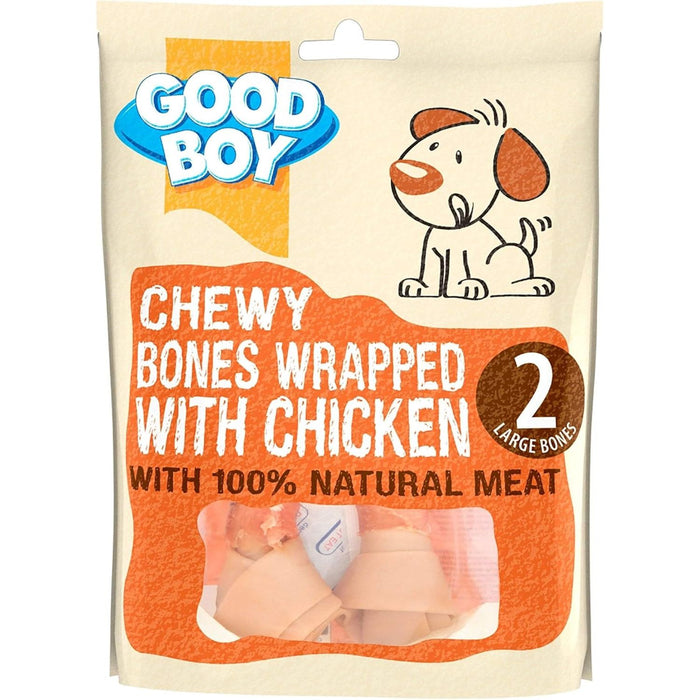 8 x Good Boy Chewy Bones Wrapped WIth Chicken 180g Full Case
