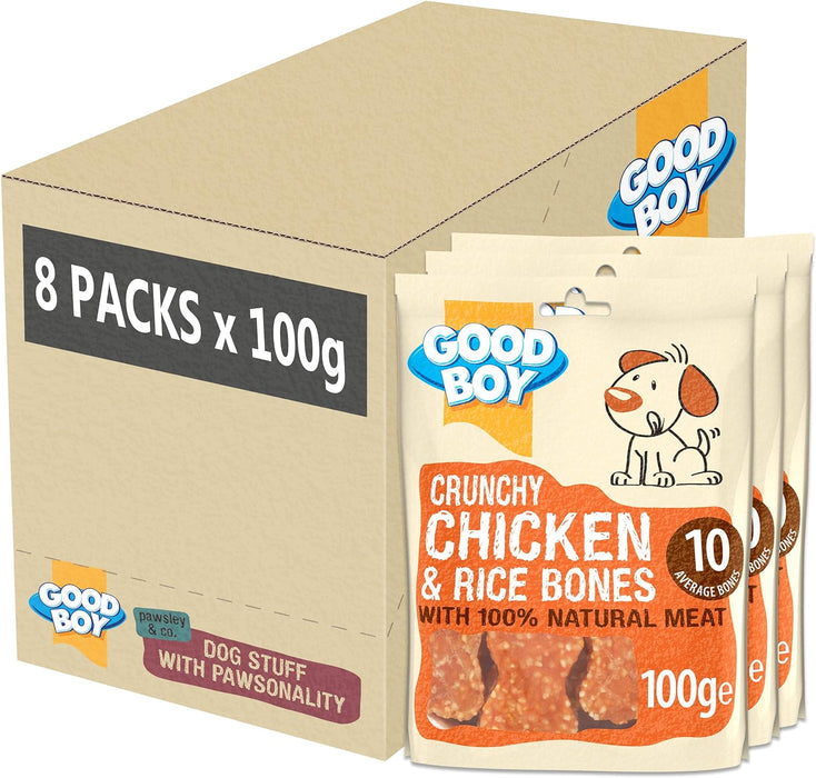 8 x Good Boy Chicken And Rice Bones 100g Case