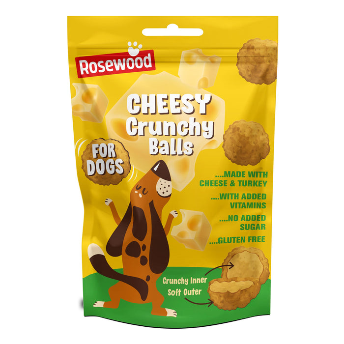 Rosewood Cheesy Crunchy Balls For Dogs (Full Case of 12 Packs)