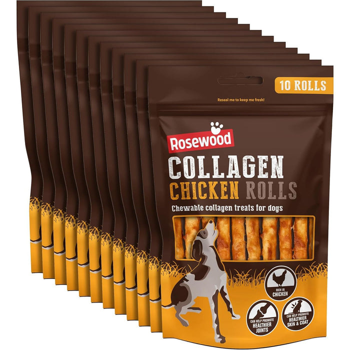 Rosewood Collagen Chicken Rolls For Dogs (Full Case of 12 Packs)