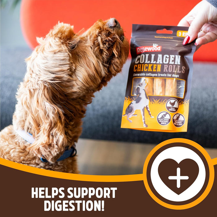 Rosewood Collagen Chicken Rolls For Dogs (Full Case of 12 Packs)