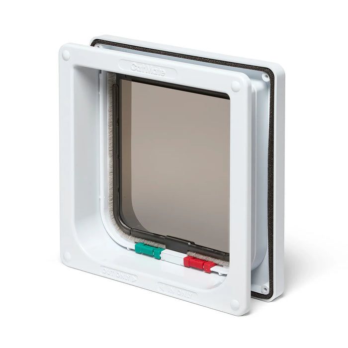 Cat Mate White 4 Way Locking Cat Flap With Liner (235W)