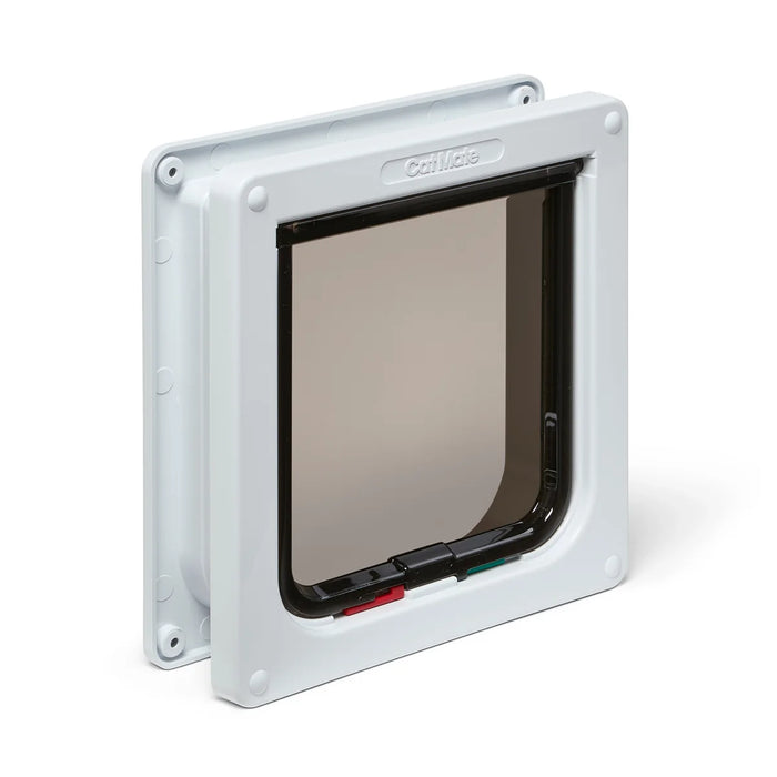 Cat Mate White 4 Way Locking Cat Flap With Liner (235W)