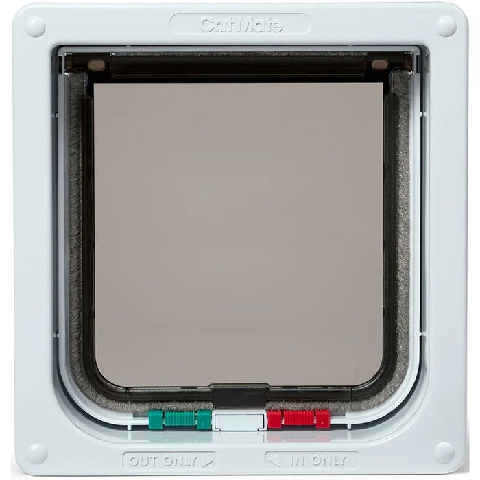 Cat Mate White 4 Way Locking Cat Flap With Liner (235W)