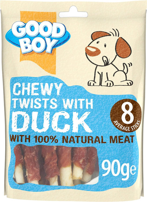 10 x Good Boy Chewy Twists With Duck 90g Full Case