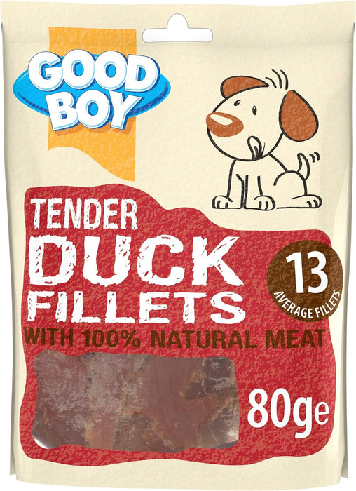 10 x Good Boy Tender Duck Fillets 80g Full Case