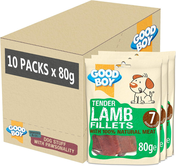 10 x Good Boy Tender Lamb Fillets 80g Full Case