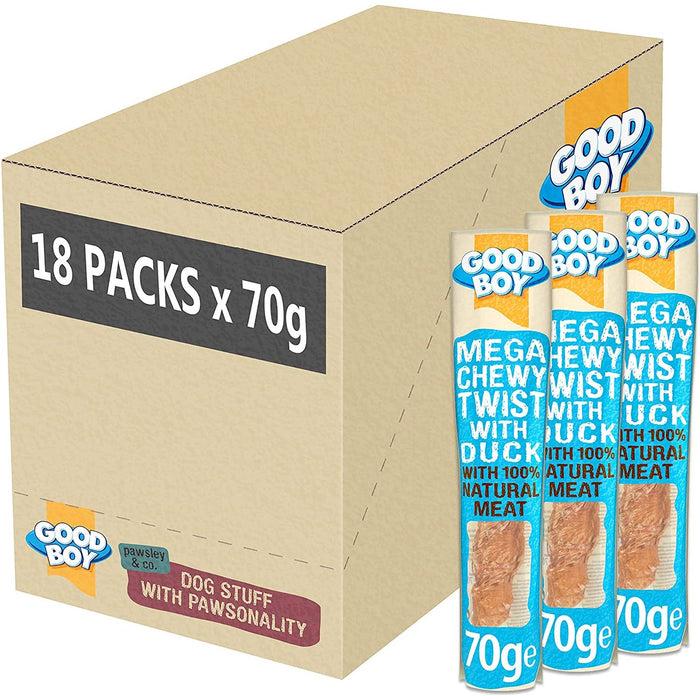 Good Boy Mega Chewy Twist With Duck 70g Case of 18