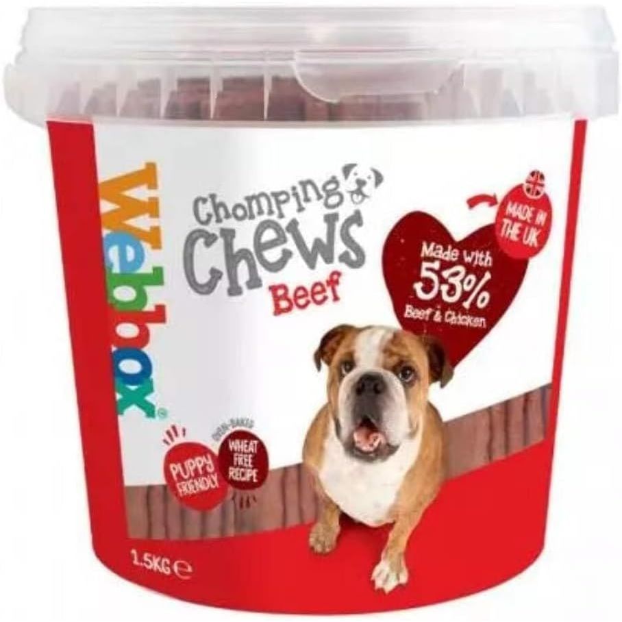 Webbox Chomping Chews Beef 1.5kg Tub — Pet Stuff Galore