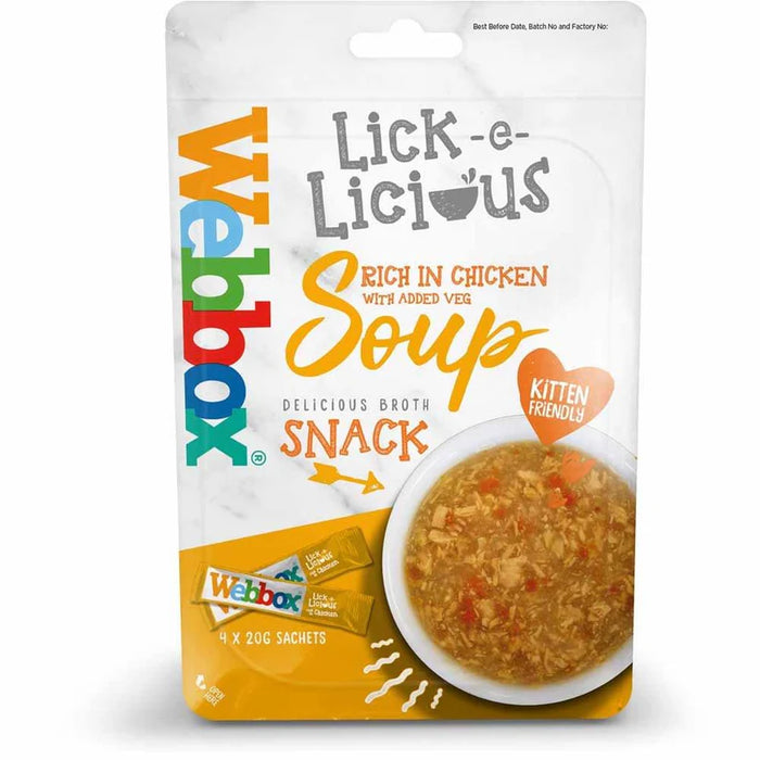 Webbox Lick-E-Licious Chicken Soup Cat Treat (4 x 20g)