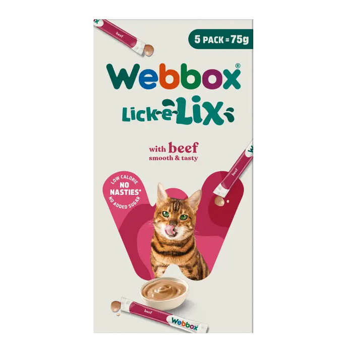 Webbox Lick-E-Lix Beef Cat Treats (5 x 15g)