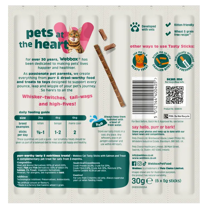 Webbox Cat Tasty Sticks With Salmon And Trout (6 x 5g)