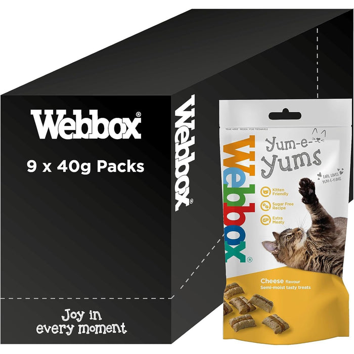 Webbox Yum-E-Yums Cheese Cat Treats 40g Full Case Of 9 Packs