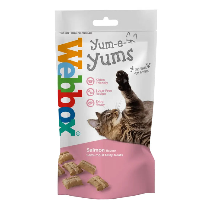 Webbox Yum-E-Yums Salmon Cat Treats 40g Full Case Of 9 Packs