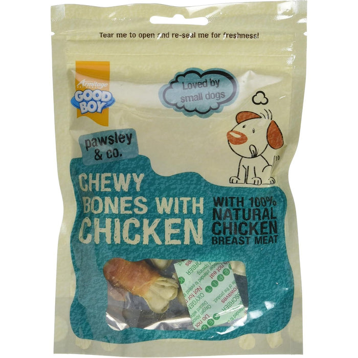 10 x Good Boy Chewy Bones WIth Chicken 80g Full Case