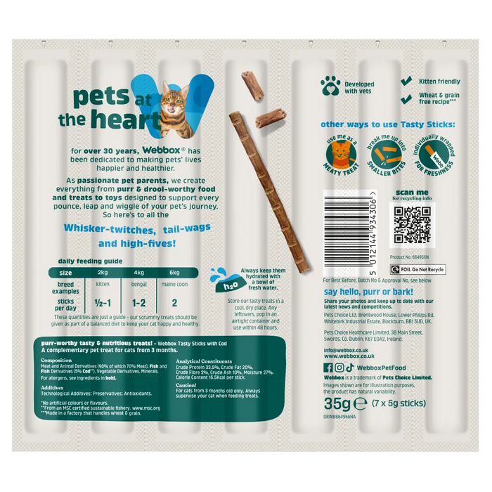Webbox Cat Tasty Sticks With Cod (6 x 5g)