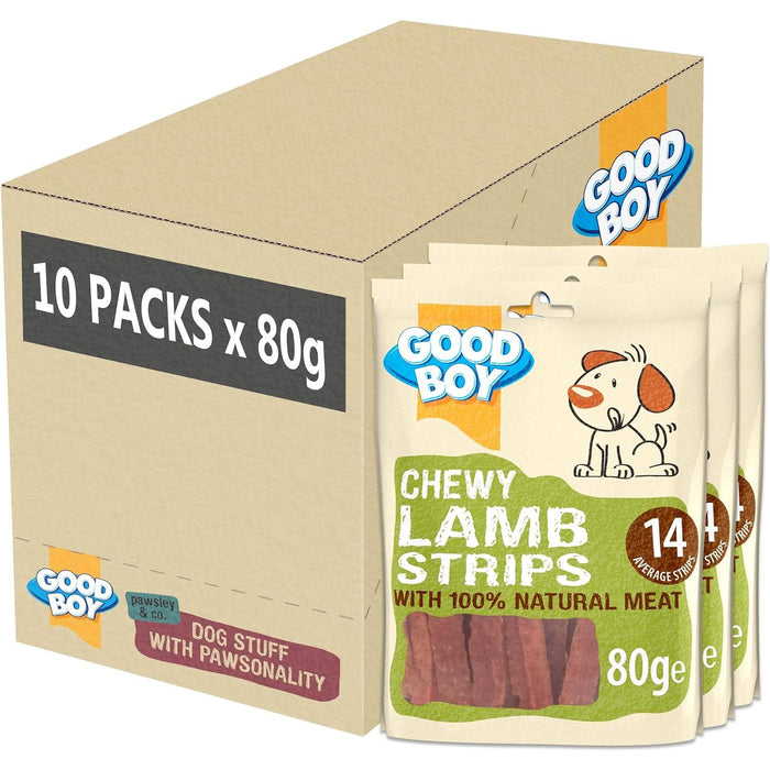 10 x Good Boy Chewy Lamb Strips 80g Case