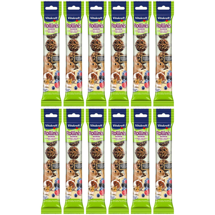 Vitakraft Wild Berries Rollinis Small Animal Ball Treats Full Case Of 12 Packs
