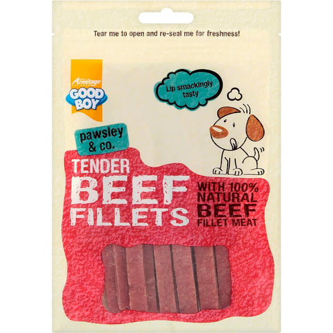 10 x Good Boy Tender Beef Fillets 90g Case