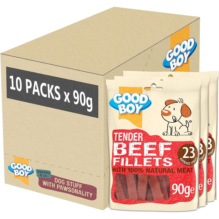 10 x Good Boy Tender Beef Fillets 90g Case