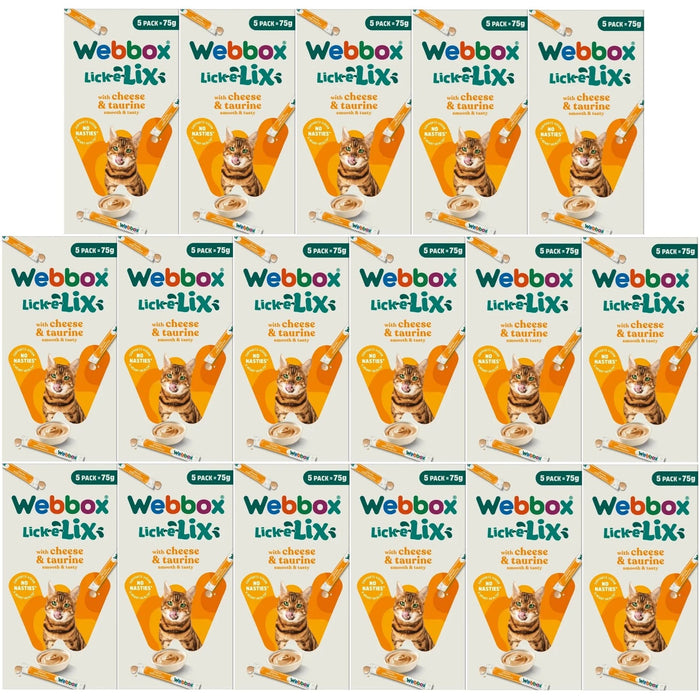 Webbox Lick-E-Lix Cheese And Taurine Cat Treats (5 x 15g)