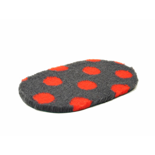 Oval Vetbed Original Charcoal With Red Polka Dot