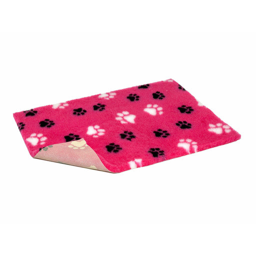 Vetbed Non-Slip Duo Paw Cerise with Black and White Paws